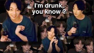 Jungkook being drunk on vlive because it has been one year ( crack )