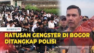 Penampakan Ratusan Gengster di Bogor Saat Diamankan Polisi, Diduga Akan Melakuka
