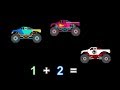 Vehicle Math - Addition 1 - With Cars & Trucks - The Kids' Picture Show (Learning Video)