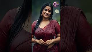 South Indian Saree Beauty Dancing In Rain Pure Joy