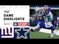 Giants vs. Cowboys Week 1 Highlights | NFL 2019