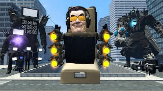 New Upgraded G-Man Skibidi Toilet Vs Upgraded Titan Cameraman And Other Bosses In Garry's Mod!