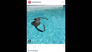 .Amanda Cerny nude scene in swimming pool