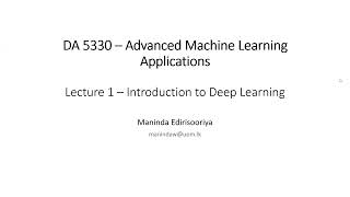 Introduction to Deep Learning