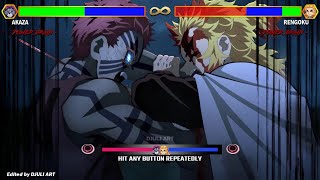 Akaza Vs Rengoku WITH HEALTHBARS | Demon Slayer w/ Healthbars