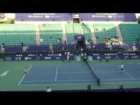Top 9 year old テニス player Alexei rallying with Jim クーリエ and playing 12U and 14U テニス matches