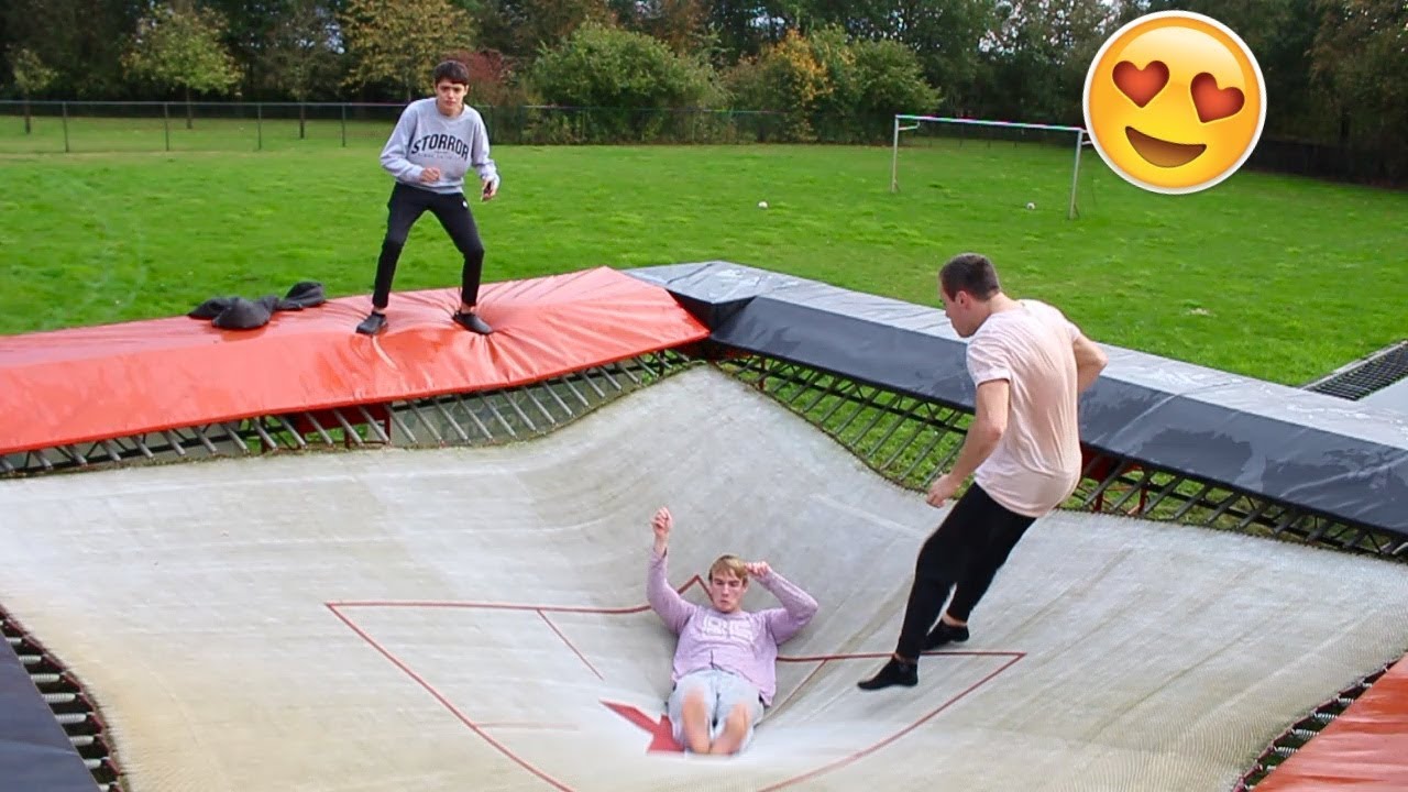 Bouncing trampoline photos