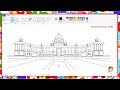 How to draw Rashtrapati Bhavan(President House) Delhi - Learn By Art