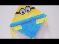 How to make a CUTE MINION KITE (Craft purpose only) #VasantPanchami #Lohri
