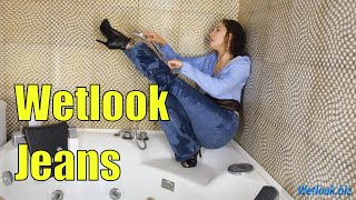 Wetlook Girl Gets Wet In Jacuzzi In Jeans | Wetlook Heels |  Wetlook Girl Jeans