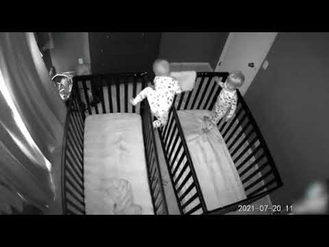 Baby Climbs Into Twin's Crib During Nap Time - 1212875