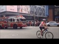 FDNY LADDER 4, FDNY ENGINE 54 & FDNY LADDER 8 CRUISING BACK TO QUARTERS AFTER CALL IN TIMES SQUARE.