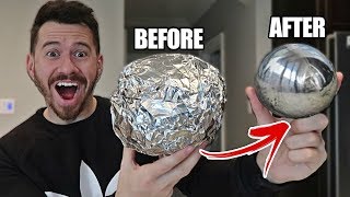GIANT MIRROR POLISHED JAPANESE ALUMINUM FOIL BALL CHALLENGE!! *How To Make Japanese Foil Ball* GIANT MIRROR POLISHED JAPANESE ALUMINUM FOIL BALL CHALLENGE!! *How To Make Japanese Foil Ball*