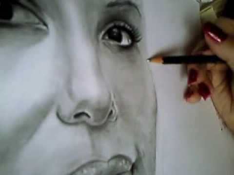 Eva Longoria Portrait zeichnen, Schattierungen - Part 4
