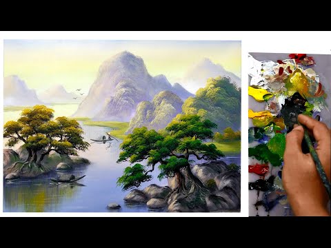 Học vẽ tranh phong cảnh sơn thủy, LH vẽ tranh tường 3d và dạy vẽ tranh ĐT: 0969.033.288