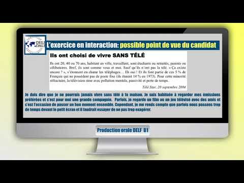 Production orale DELF B1 : le monologue suivi