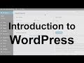 WordPress Tutorial 1: Introduction