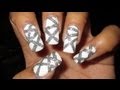 Sparkling Silver Stripes Holiday Nail Art Tutorial