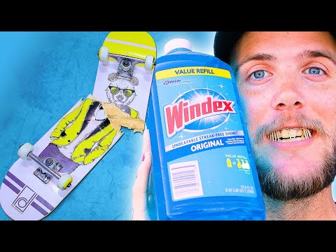 WE SOAKED A SKATEBOARD IN WINDEX FOR 24 HOURS! | SKATE EXPERIMENTS EP. 18