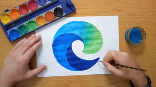 How to draw the new Microsoft Edge logo