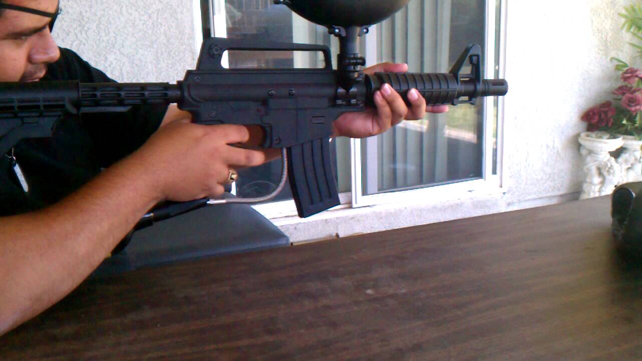 M16 paintball gun - YouTube