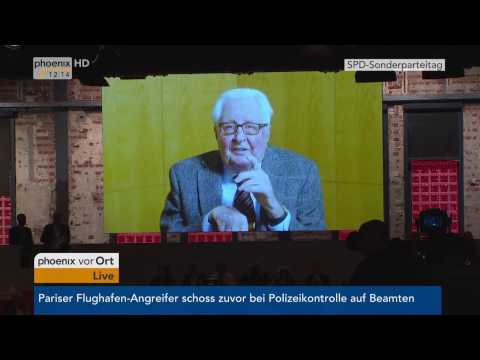 Sonderparteitag der SPD: Videobotschaft von Hans-Jochen Vogel am 19.03.2017