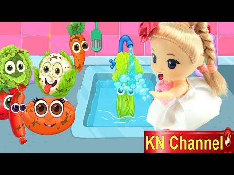 BÚP BÊ KN Channel DẠY BÉ ĂN RAU QUẢ | GIÁO DỤC TRẺ EM