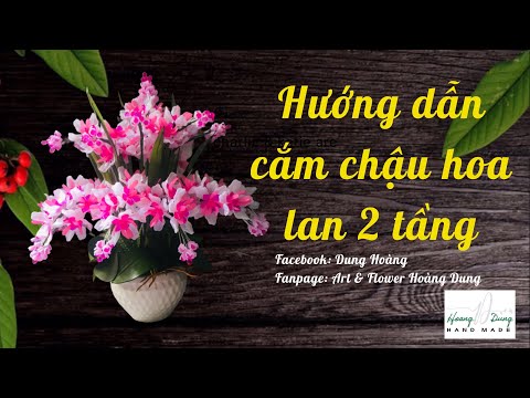 Hướng dẫn cắm chậu hoa lan 2 tầng| tránh Corona ở nhà làm hoa| Hoàng Dung Handmade