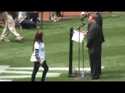 Charice Pempengco sings the National Anthem at Dodgers Opening Day 2009!