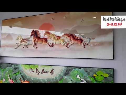 TRANH PHÙ ĐIÊU 3D THỦY TINH NGỰA MÃ ĐÁO THÀNH CÔNG