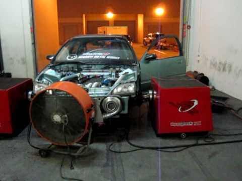 Bisimoto tuned 800 whp Honda Civic drag style antilag