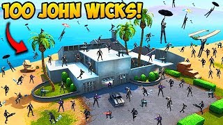 100 JOHN WICKS LAND AT JOHN WICKS HOUSE! - Fortnite Funny Moments! #560