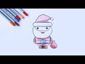 Draw and Coloring santa claus - Tập vẽ và tô màu ông già noel