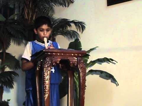 Krish is playing Recorder