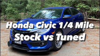 2016 Honda Civic 1.5L CVT Stock vs KTuner 1/4 mile 0-60 Mph Dragy Run
