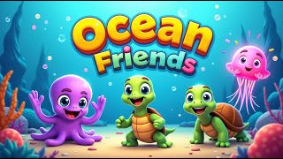 Ocean Friends Song For Kids Octopus, Turtle & Jellyfish Dance Fun Nursery Rhyme