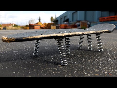 SPRING POWERED SKATEBOARD HACKS!