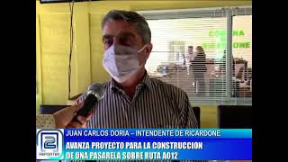 #RICARDONE AVANZA PROYECTO PARA LA CONSTRUCCIÓN DE UNA PASARELA SOBRE RUTA AO12