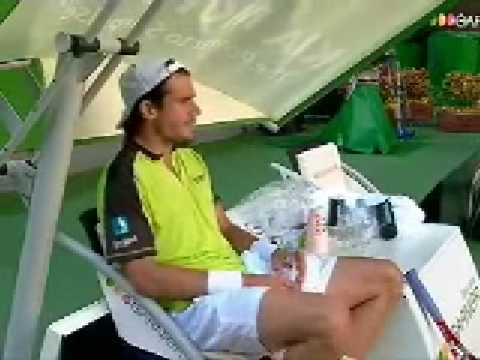 Tommy Haas talking to himself