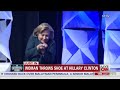 Hillary Clinton Dodge A Shoe On Stage Hillary Clinton Dodge A Shoe On Stage