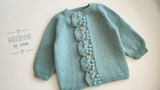 Üzümlü Yaprak Hırka Yapımı,Yapraklı Örgü Bebek Hırka Modeli,El Örgüsü Bebek Hırka Modelleri,
