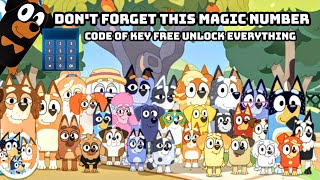 Bluey Lets Play Dont Forget This Magic Number Code Of Key Free Unlock Everything Bluey Lets Play