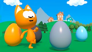 Учим Цвета - Котёнок Котэ И Цветные Яйца В Коробке - Мультик Для Детей Про Яйца