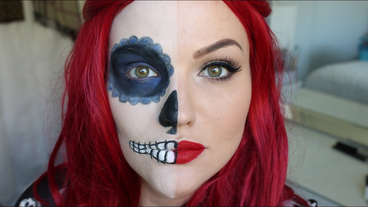 Sugar Skull Pinup Halloween Makeup Tutorial YouTube Sugar Skull Pinup Halloween Makeup Tutorial YouTube