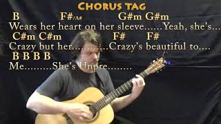 Beautiful Crazy (Luke Combs) Guitar Lesson Chord Chart in B with Chords/Lyrics