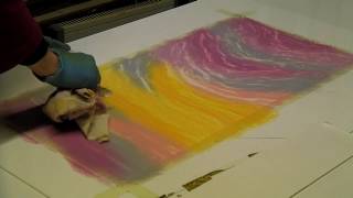 Rebecca Vincent printing monotypes: Part 3: Skies