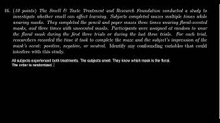 Math 1030, Exam 4 - Question 15 (Confounding Variables)