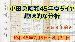 1970年(昭和45年)小田急夏ダイヤの趣味的な分析
