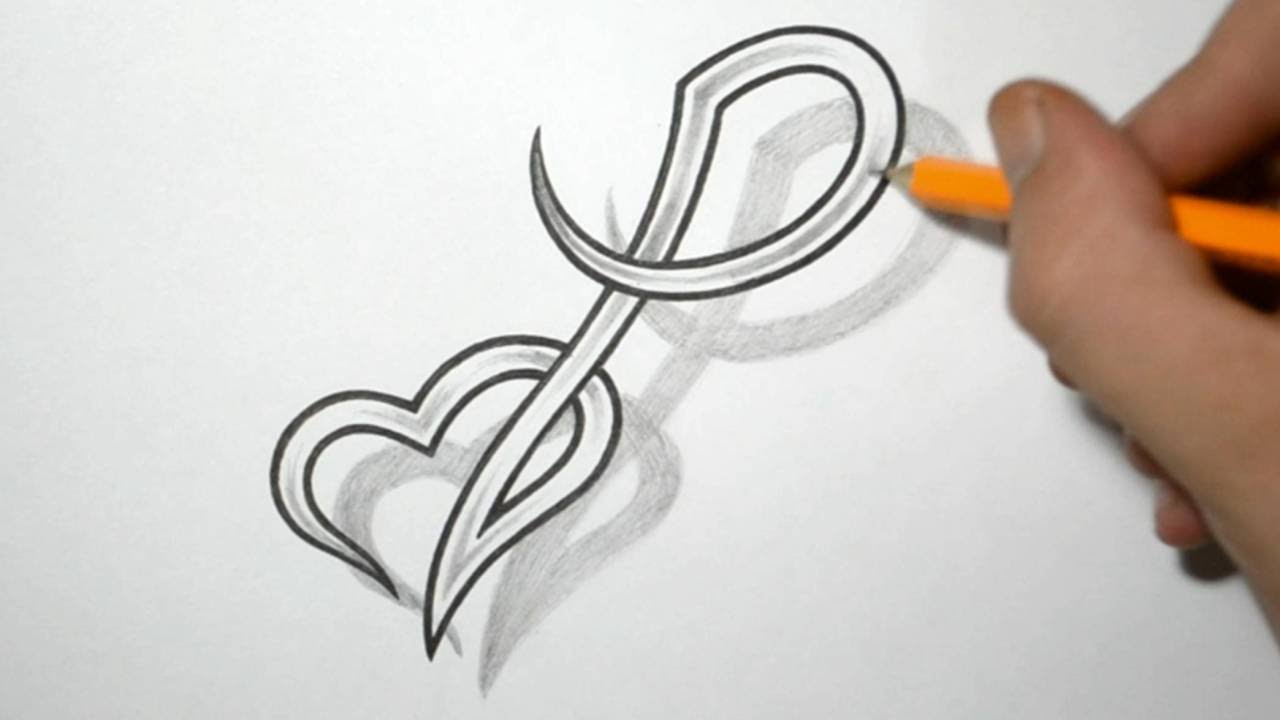 Designing Letter P and Heart Combined - Tattoo Design Ideas - YouTube