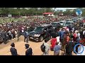 Raila leaves the crowd at Narok Stadium in a frenzy as he wav...